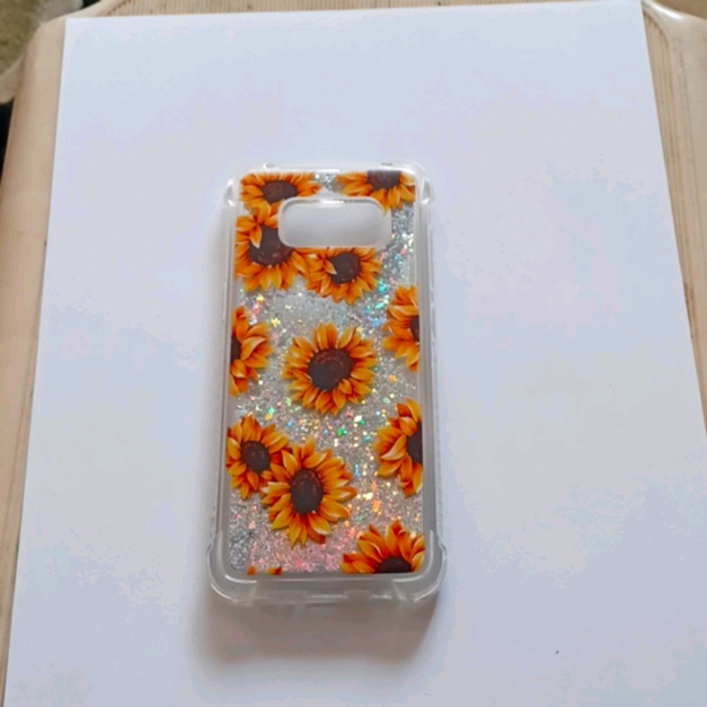 Glitter cell phone case for galaxy S8 with floatin